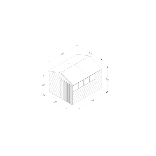 Forest Garden 4LIFE Apex Shed 8x10 Double Door 4 Window - Installed