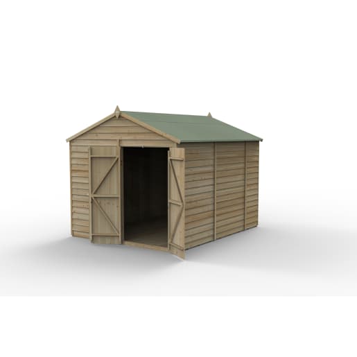 Forest Garden 4LIFE Apex Shed 8x10 Double Door No Window - Installed