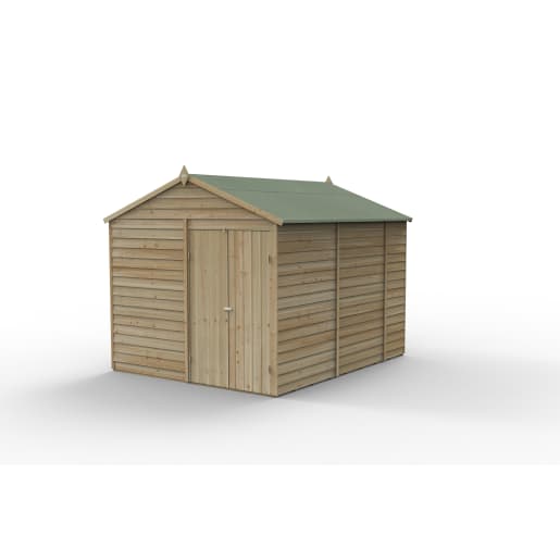 Forest Garden 4LIFE Apex Shed 8x10 Double Door No Window - Installed