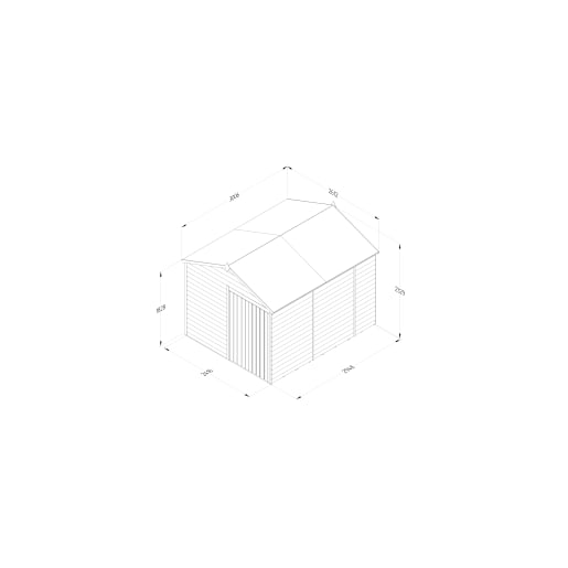 Forest Garden 4LIFE Apex Shed 8x10 Double Door No Window - Installed