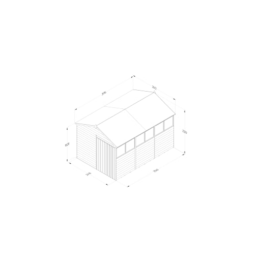 Forest Garden 4LIFE Apex Shed 8x12 Double Door 6 Window - Installed