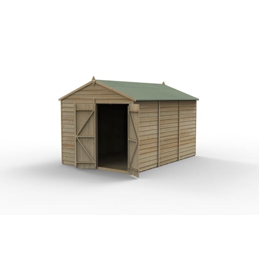 Forest Garden 4LIFE Apex Shed 8x12 Double Door No Window - Installed