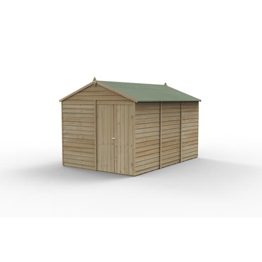 Forest Garden 4LIFE Apex Shed 8x12 Double Door No Window - Installed