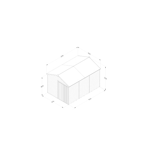 Forest Garden 4LIFE Apex Shed 8x12 Double Door No Window - Installed