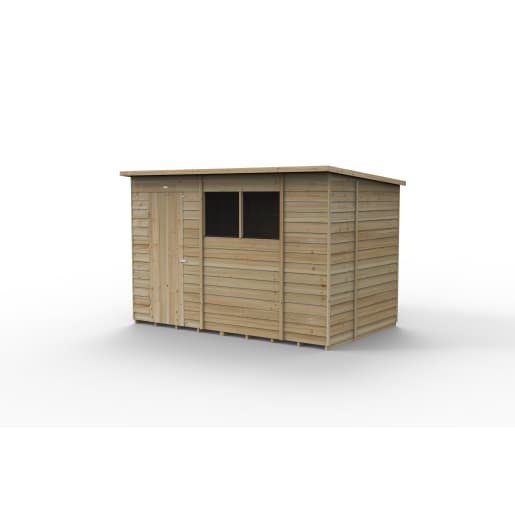 Forest Garden 4LIFE Pent Shed 10x6 Single Door 2 Windows - Installed
