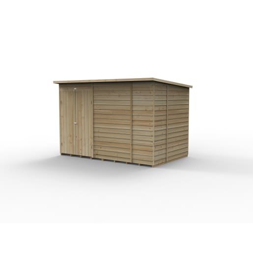 Forest Garden 4LIFE Pent Shed 10x6 Single Door No Windows - Installed