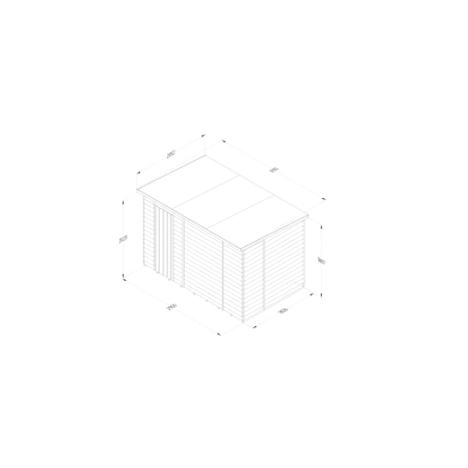 Forest Garden 4LIFE Pent Shed 10x6 Single Door No Windows - Installed