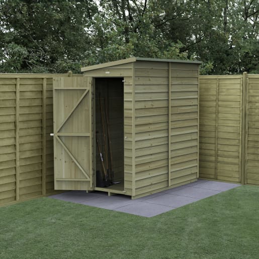 Forest Garden 4LIFE Pent Shed 6x3 Single Door No Windows - Installed