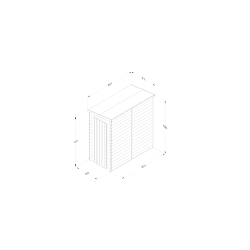 Forest Garden 4LIFE Pent Shed 6x3 Single Door No Windows - Installed