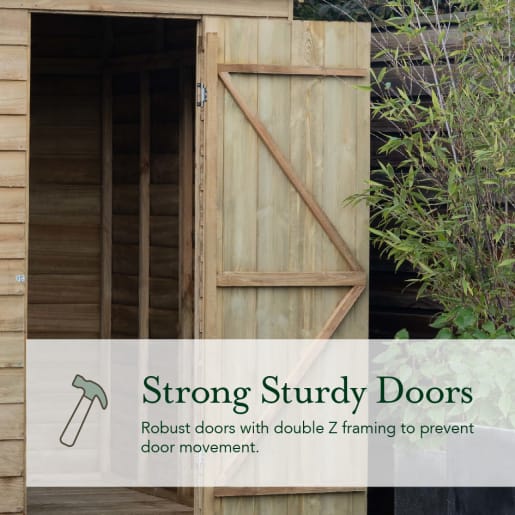 Forest Garden 4LIFE Pent Shed 6x4 Single Door 1 Window - Installed