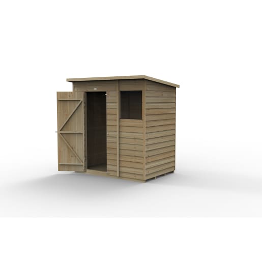 Forest Garden 4LIFE Pent Shed 6x4 Single Door 1 Window - Installed