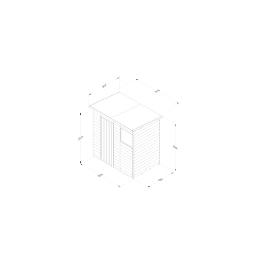 Forest Garden 4LIFE Pent Shed 6x4 Single Door 1 Window - Installed