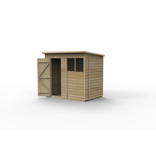 Forest Garden 4LIFE Pent Shed 7x5 Single Door 2 Windows - Installed