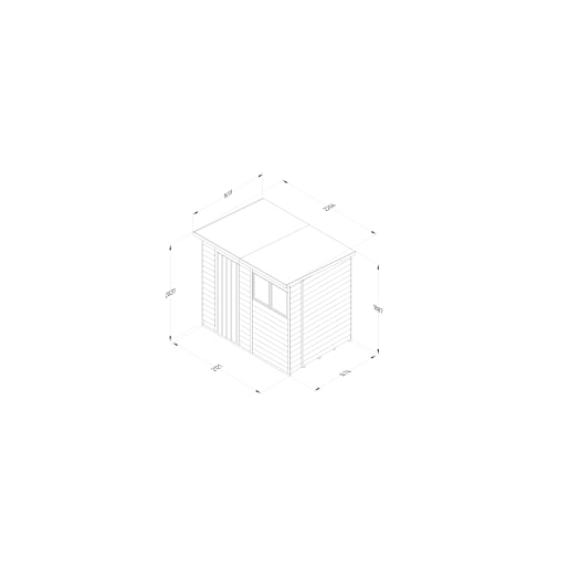 Forest Garden 4LIFE Pent Shed 7x5 Single Door 2 Windows - Installed