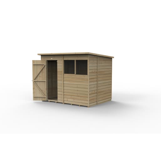 Forest Garden 4LIFE Pent Shed 8x6 Single Door 2 Windows - Installed