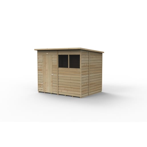 Forest Garden 4LIFE Pent Shed 8x6 Single Door 2 Windows - Installed