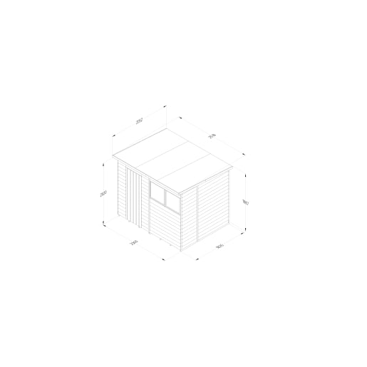Forest Garden 4LIFE Pent Shed 8x6 Single Door 2 Windows - Installed