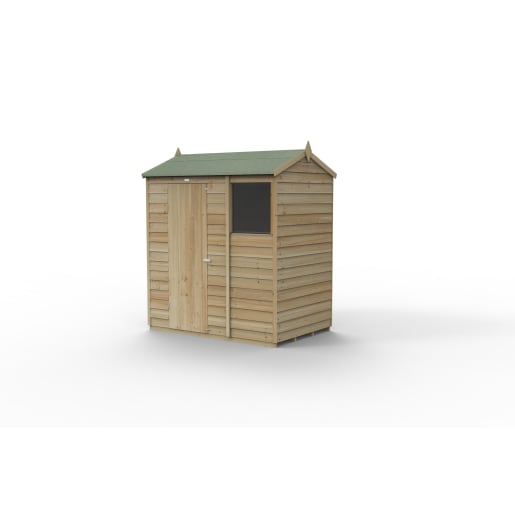 Forest Garden 4LIFE Reverse Apex Shed 6x4 Single Door 1 Window - Installed