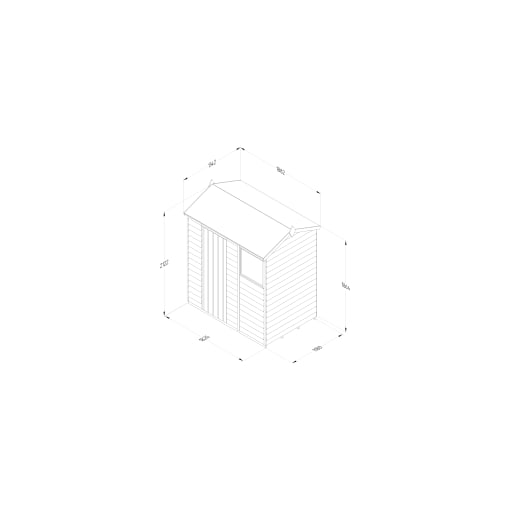 Forest Garden 4LIFE Reverse Apex Shed 6x4 Single Door 1 Window - Installed