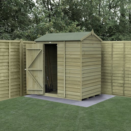 Forest Garden 4LIFE Reverse Apex Shed 6x4 Single Door No Windows