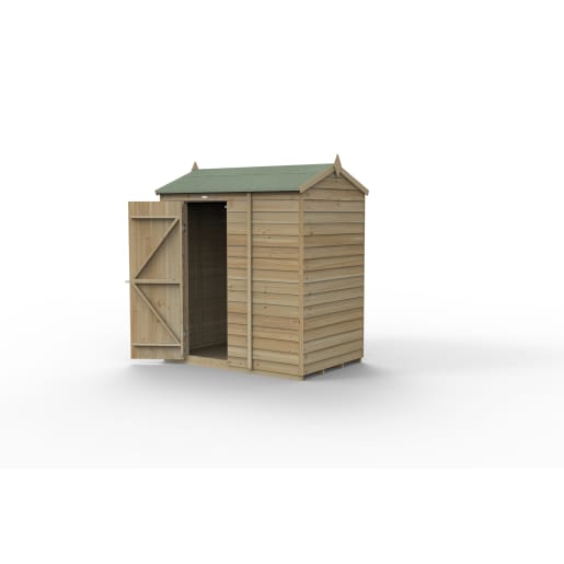 Forest Garden 4LIFE Reverse Apex Shed 6x4 Single Door No Windows