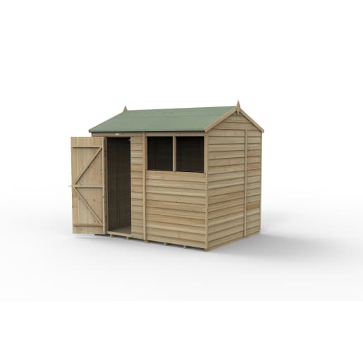 Forest Garden 4LIFE Reverse Apex Shed 8x6 Single Door 2 Windows - Installed