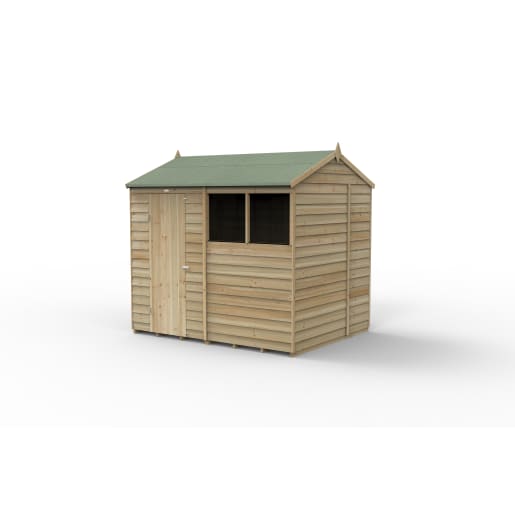 Forest Garden 4LIFE Reverse Apex Shed 8x6 Single Door 2 Windows - Installed