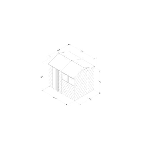 Forest Garden 4LIFE Reverse Apex Shed 8x6 Single Door 2 Windows - Installed