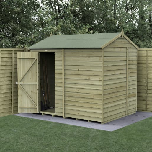 Forest Garden 4LIFE Reverse Apex Shed 8x6 Single Door No Windows