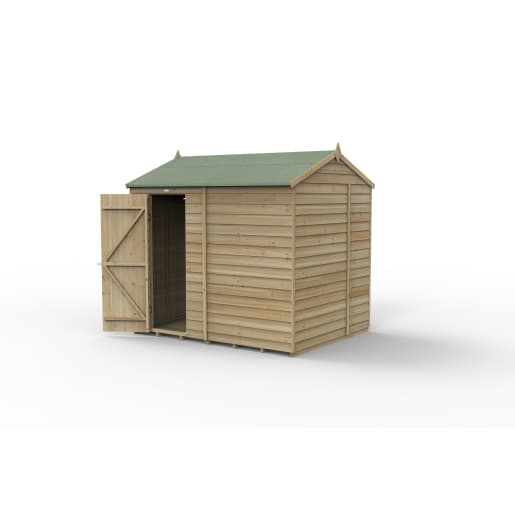 Forest Garden 4LIFE Reverse Apex Shed 8x6 Single Door No Windows