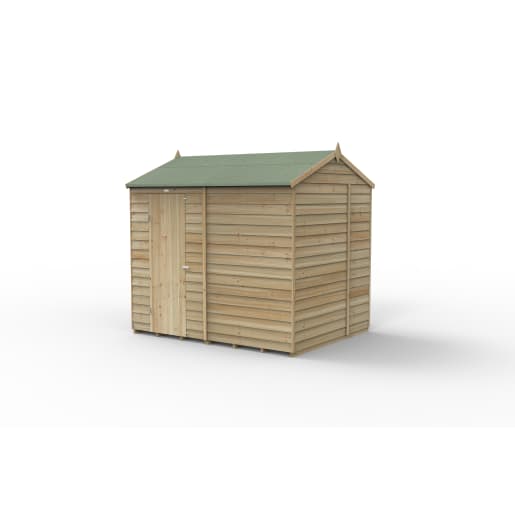 Forest Garden 4LIFE Reverse Apex Shed 8x6 Single Door No Windows