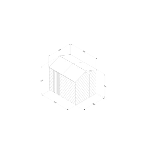 Forest Garden 4LIFE Reverse Apex Shed 8x6 Single Door No Windows