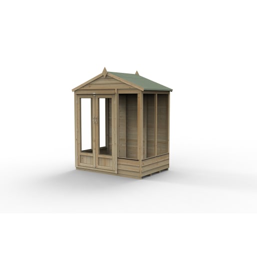 Forest Garden 4LIFE Apex Summerhouse 6x4 Double Door 5 Window - Installed