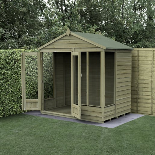 Forest Garden 4LIFE Apex Summerhouse 7x5 Double Door 4 Window