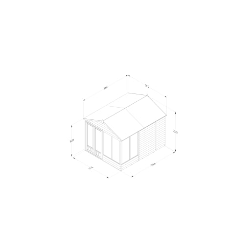 Forest Garden 4LIFE Apex Summerhouse 8x10 Double Door 6 Window