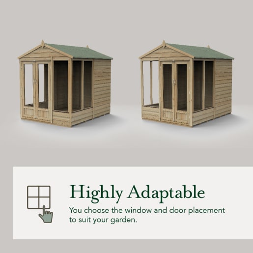 Forest Garden 4LIFE Apex Summerhouse 8x10 Double Door 6 Window