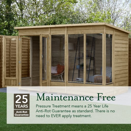 Forest Garden 4LIFE Apex Summerhouse 8x10 Double Door 6 Window