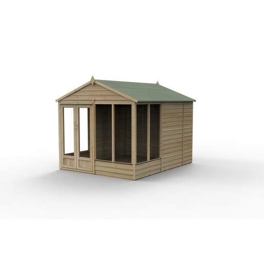 Forest Garden 4LIFE Apex Summerhouse 8x10 Double Door 6 Window - Installed