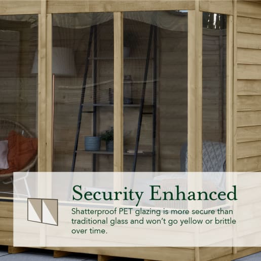 Forest Garden 4LIFE Apex Summerhouse 8x10 Double Door 6 Window - Installed