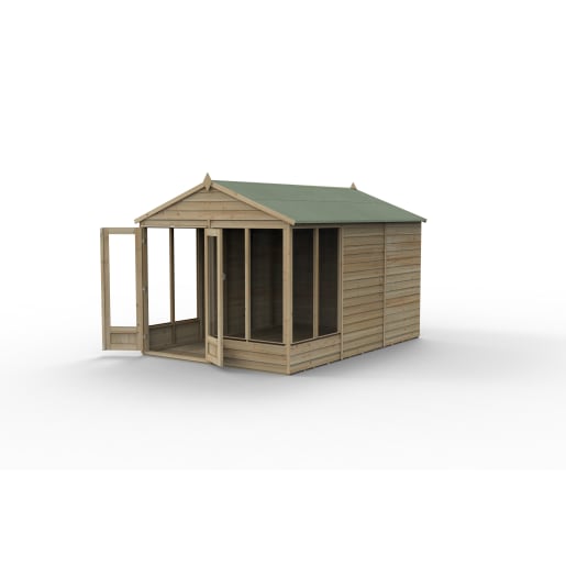 Forest Garden 4LIFE Apex Summerhouse 8x12 Double Door 6 Window