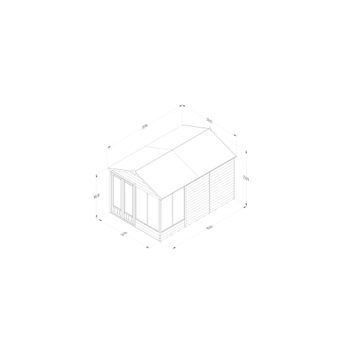 Forest Garden 4LIFE Apex Summerhouse 8x12 Double Door 6 Window