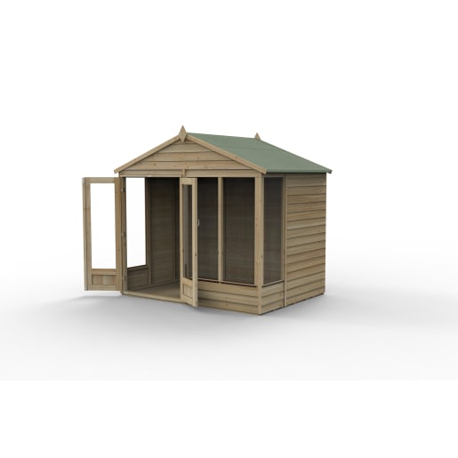 Forest Garden 4LIFE Apex Summerhouse 8x6 Double Door 4 Window - Installed