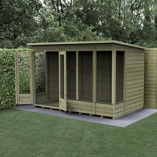 Forest Garden 4LIFE Pent Summerhouse 10x6 Double Door 5 Window