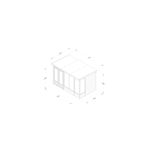 Forest Garden 4LIFE Pent Summerhouse 10x6 Double Door 5 Window