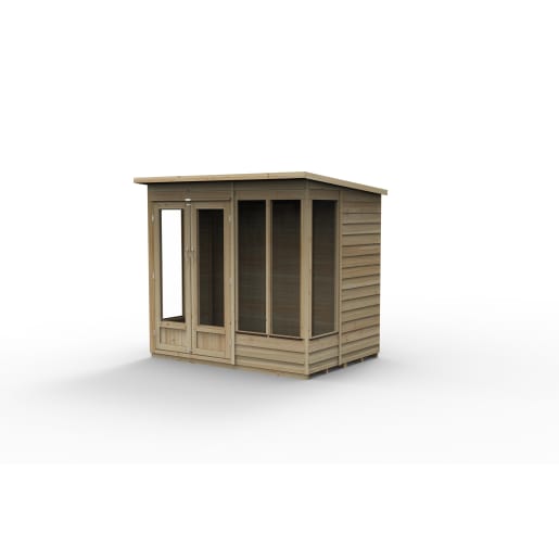 Forest Garden 4LIFE Pent Summerhouse 7x5 Double Door 4 Window - Installed