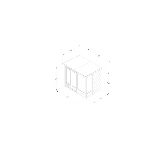 Forest Garden 4LIFE Pent Summerhouse 7x5 Double Door 4 Window - Installed