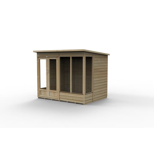 Forest Garden 4LIFE Pent Summerhouse 8x6 Double Door 4 Window