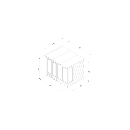 Forest Garden 4LIFE Pent Summerhouse 8x6 Double Door 4 Window - Installed