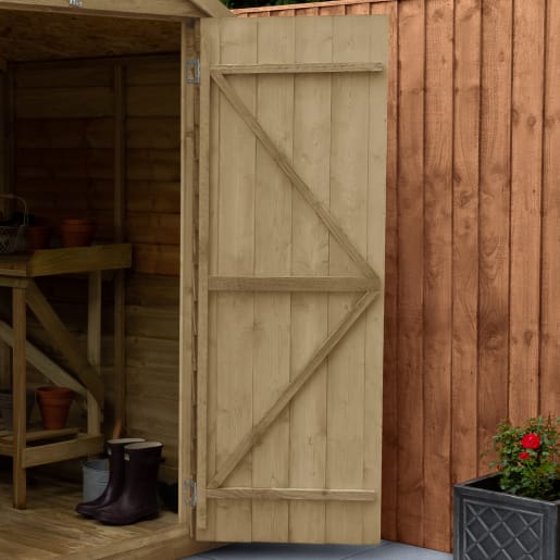 Forest Overlap Pressure Treated Double Door Apex Shed without Windows 10 x 8ft