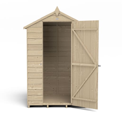 Forest Overlap Pressure Treated Apex Shed without Windows 4 x 3ft